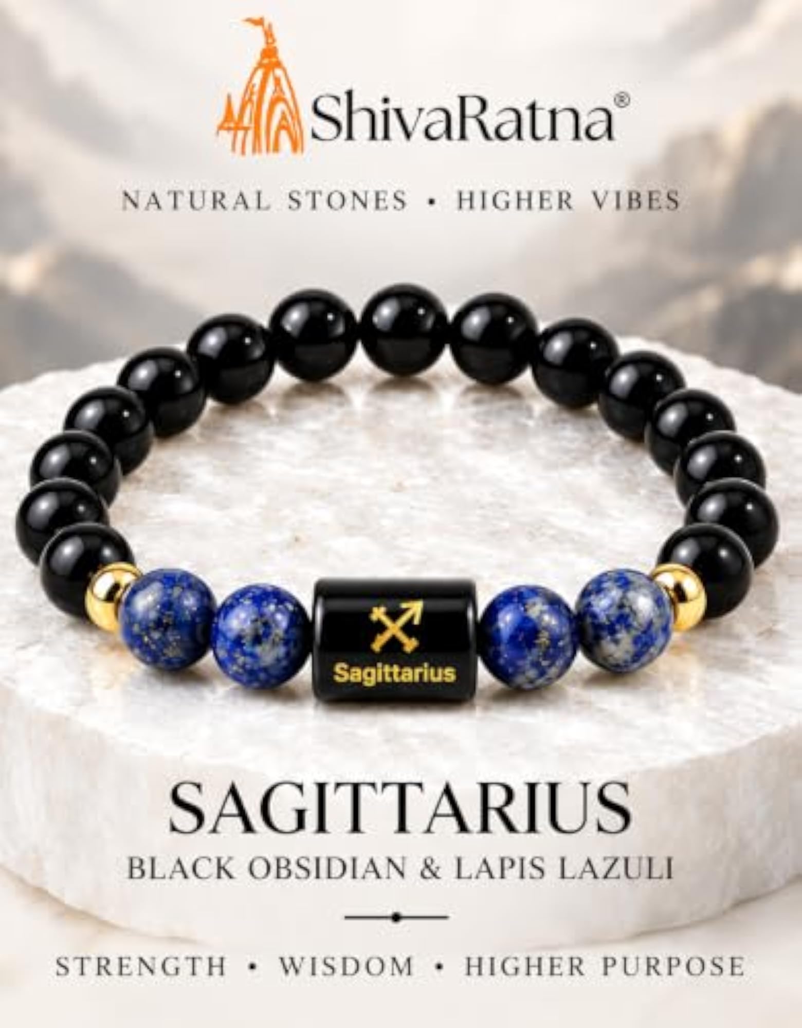 Sagittarius Zodiac Bracelet with Selenite Plate, Birthday Gift